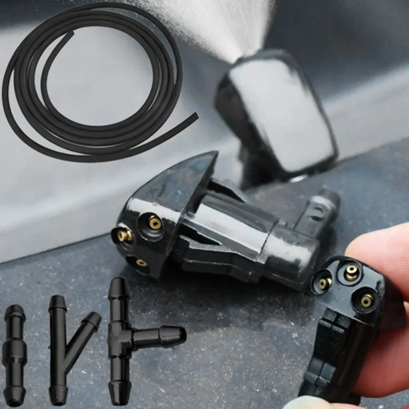 

Car Windshield Washer Hose with Connector T-Piece Tube Pipe Splitter Universal Nozzle Hose Tube with Wiper Washer Spray Nozzle