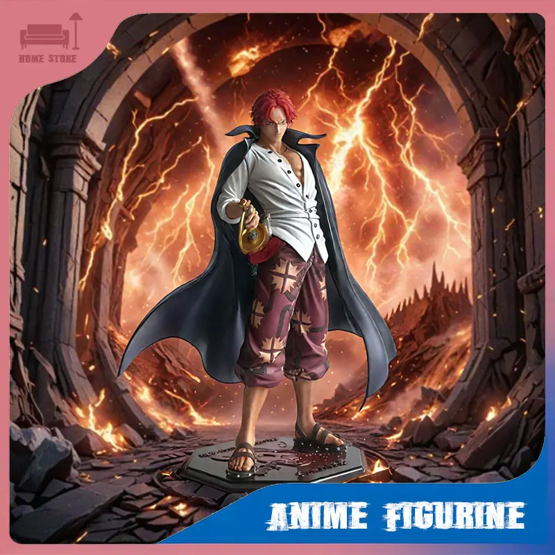 أنيمي تمثال قطعة واحدة عمل دمية شانكس أربعة الأباطرة أنيمي الدائمة تمثال بولي كلوريد الفينيل نموذج سطح المكتب حلية جمع لعبة الهدايا