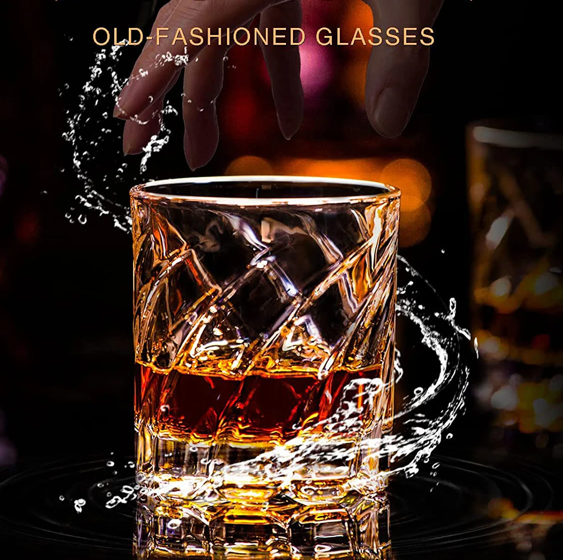 1 SZTUK Obrotowy kieliszek do whisky Staroświecki kieliszek do picia bourbonu, skotskiego, koktajli lub herbaty, whisky
