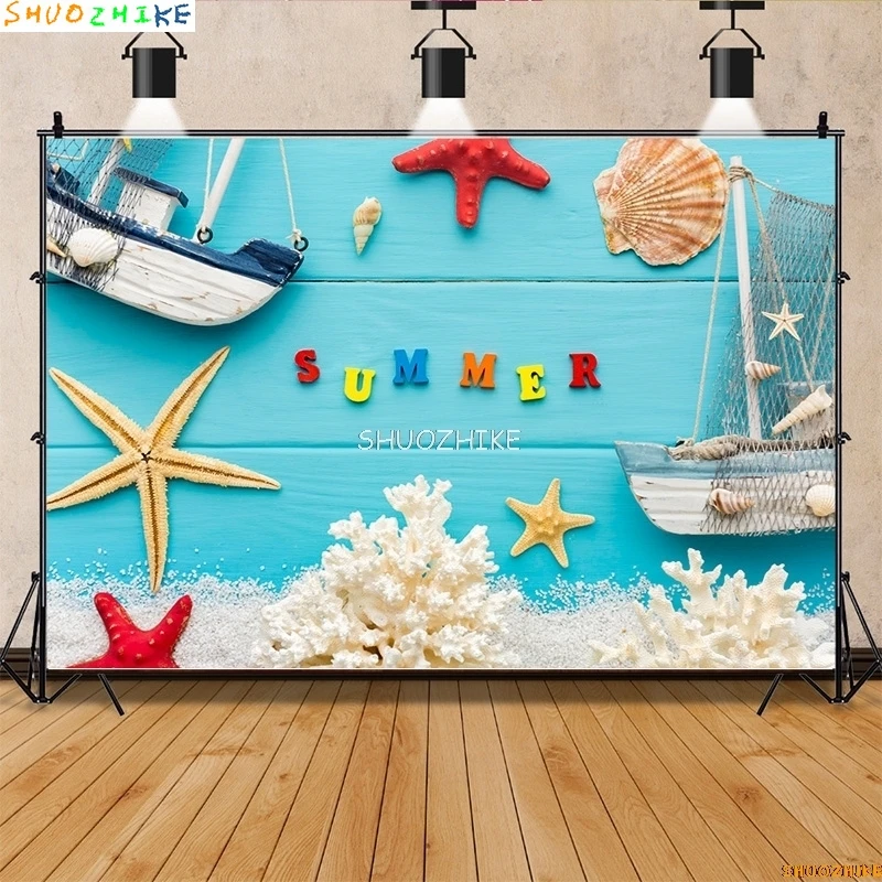 

Mermaid Shell Beach Ocean Fish Photography Backdrops Underwater Landscape Photo Studio Background Party Decor WW-02