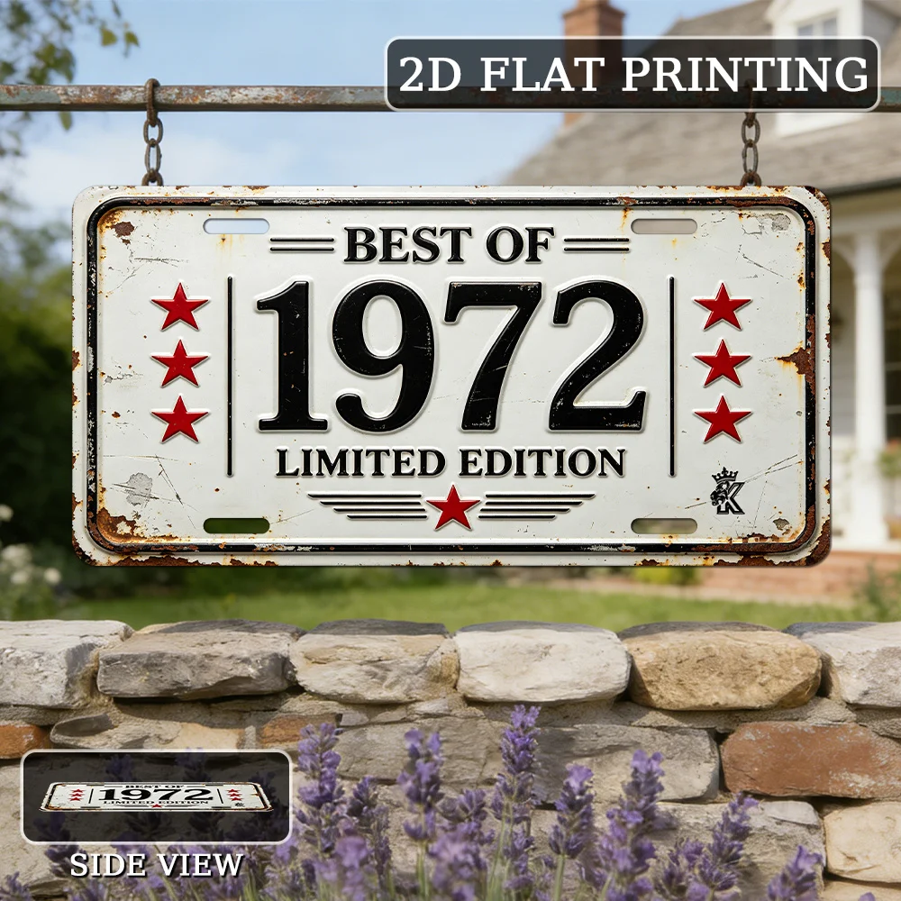 2D Flat, [2D Flat], 2D Flat, 1pc, Vintage Metal Aluminum Sign Decoration(30.48cm * 15.24cm), Best of 1972 Limited Edition, Outdo