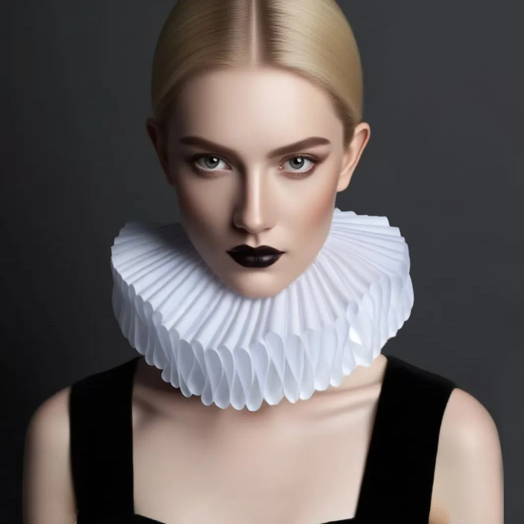 Vintage Renaissance Ruff Collar Noble Court Fake Collar Gothic Detachable Neck Collar Wedding Photography Shoot Cosplay Prop