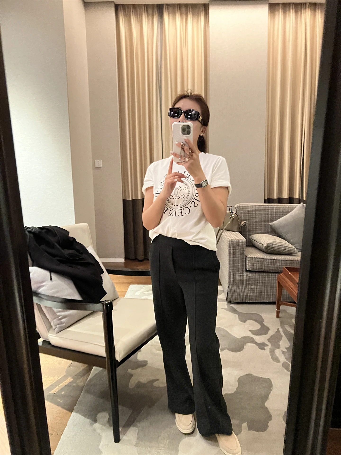 

Ele High Waist Wide Leg Casual Pants Women's Autumn Winter Faion Comfortable Lightweight Camere Trousers