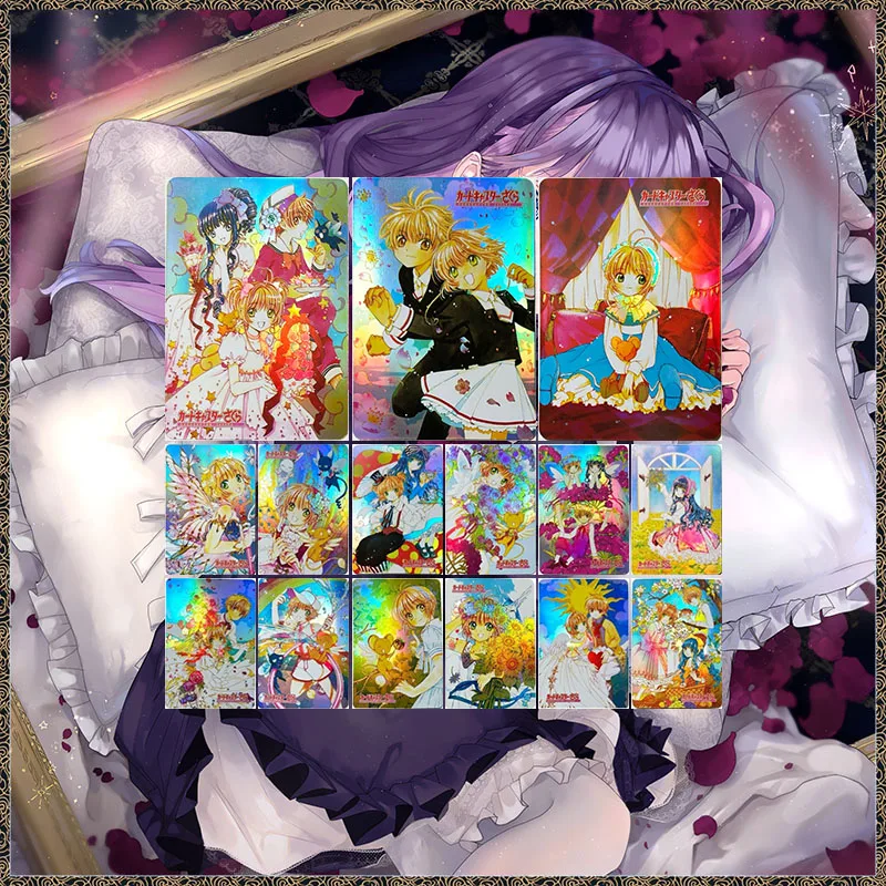 Anime Goddess Story DIY ACG Kinomoto Sakura Li Syaoran Kinomoto Nadeshiko Foil Refraction Collectible Card Birthday Toy Gift