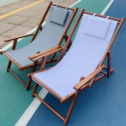 Handrail Wood Beach Chairs Recliner Balcony Home Folding Beach Chairs Portable Fishing Silla Plegable Outdoor Furniture