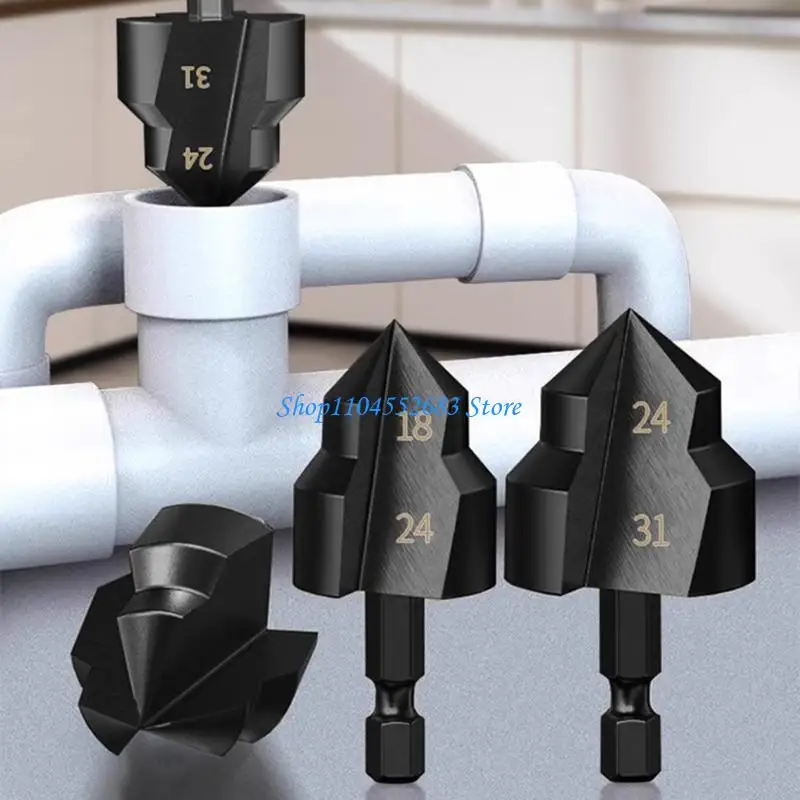 

Y6GD 3/4" 1inch Pipe Lifting Step Drill Bit for Pipe Reaming and Deburring with 1/4 Inch Shank Hole Expansion Tool