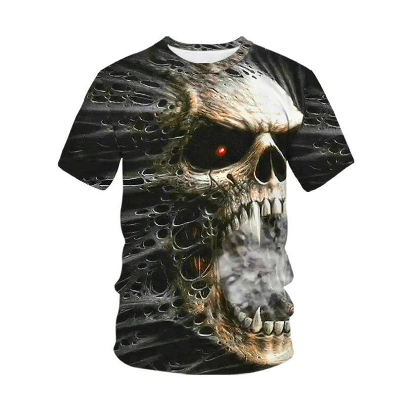 Summer Funny Skeleton 3D Print T-Shirts Streetwear Men Horror Fashion Harajuku Casual Oversized T Shirt Tees Tops Clothing