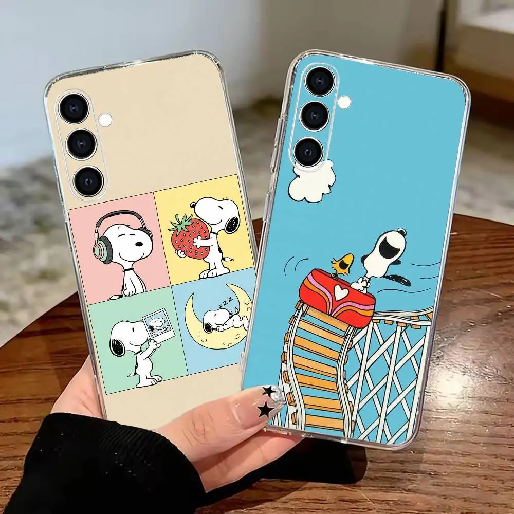Cute-b-snoopyes-s  Phone Case for Samsung Galaxy A55 A06 A16 A26 A36 A56 A25 A35 A15 Transparent Flexible Cover