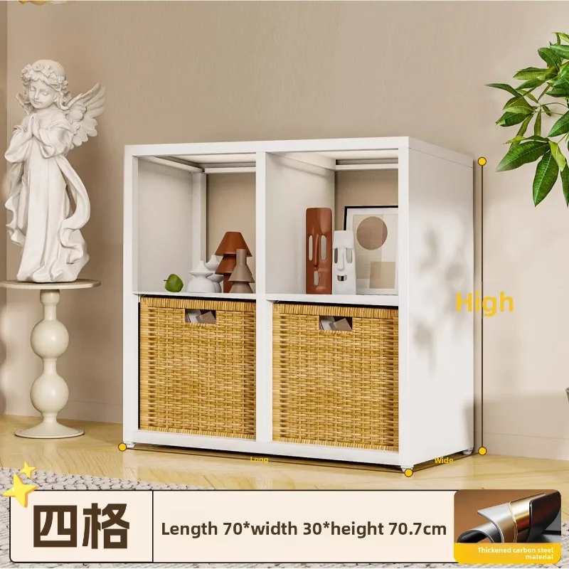 Steel Grid Modular Cabinet Eight Cube Storage Freestanding Minimalist Japanese Style Bedside Kids Bookshelf Book Shelf Furniture