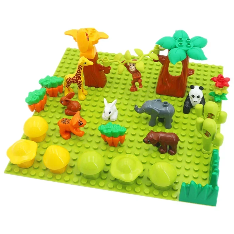 Big Building Blocks Plant Series Accessories Compatible Large Bricks Sets Children Kid Flower Fruit Food Tree Educational Toys