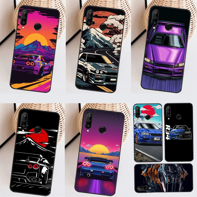 Skyline GTR R34 Case For Huawei Nova Y90 Y70 Y60 Y61 3i 8i 11i Nova 5T 9 10 SE P40 P30 Lite Mate 60 P60 Pro