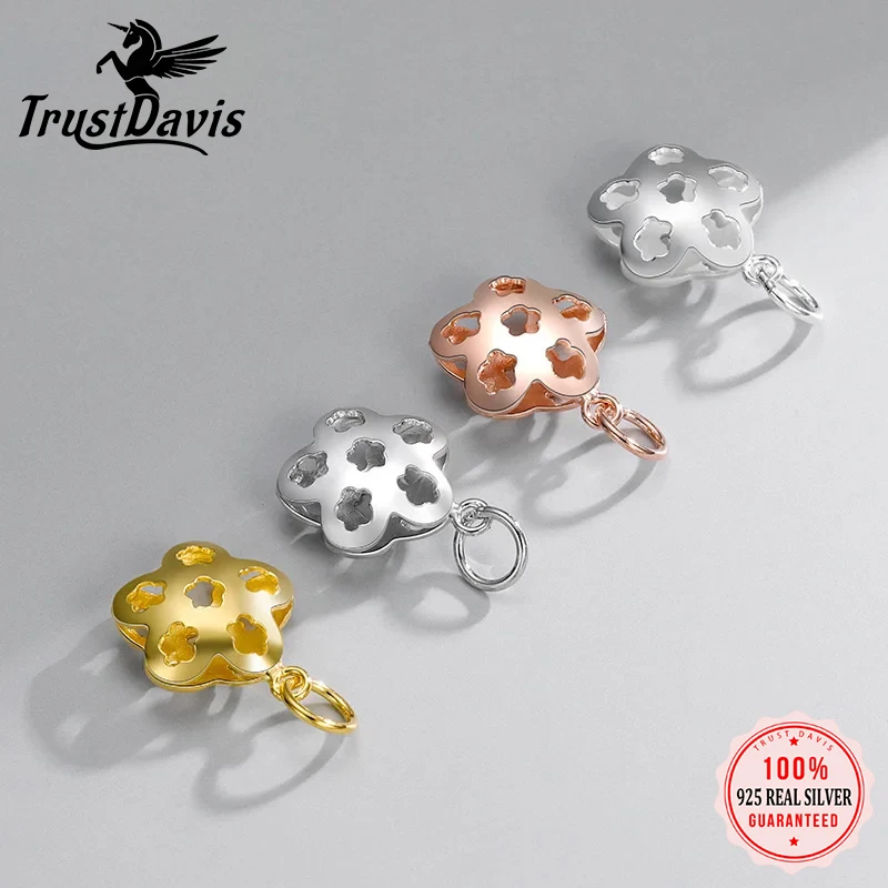 TrustDavis Real 925 Sterling Silver Hollow Star Pendant Handmade DIY Necklace Bracelet Accessories Fine S925 Jewelry DH0038