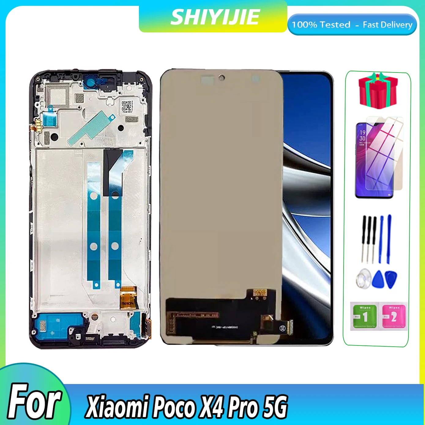 

6.67'' Super AMOLED For Xiaomi Poco X4 Pro 5G LCD Display Touch Screen Digitizer Assembly For Poco X4Pro 5G 201116PG LCD / Frame