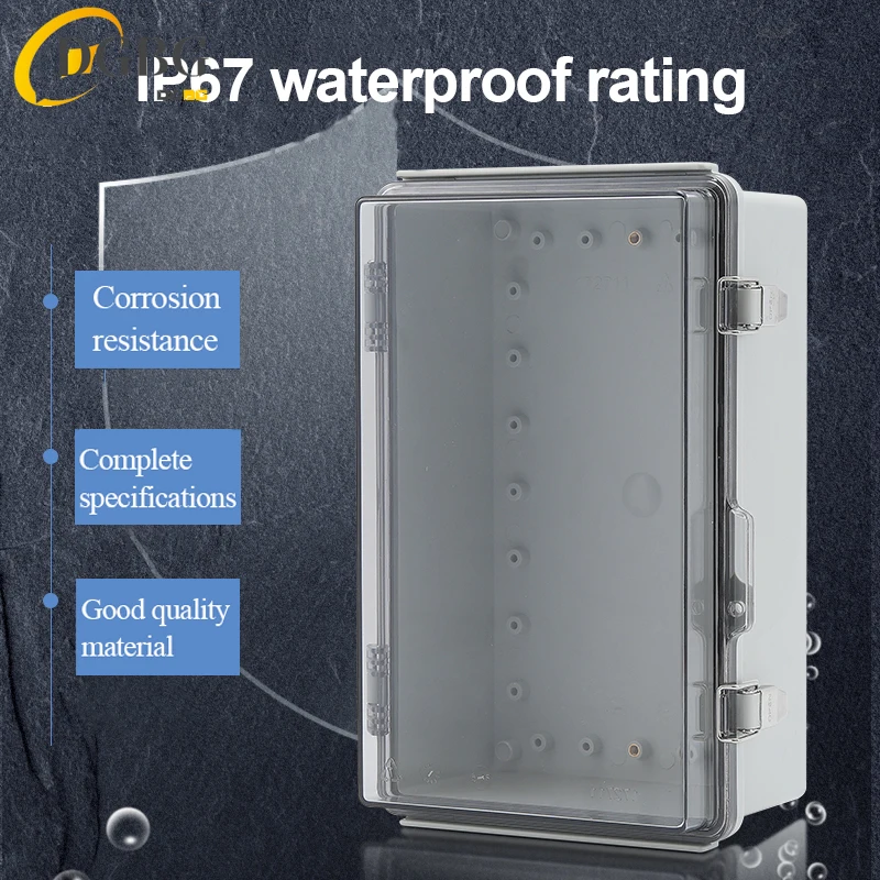 Boîtier de couvercle gris/Transparent étanche IP67, boîte de jus en plastique ABS, boîtier de charnière pour instruments électroniques d'extérieur