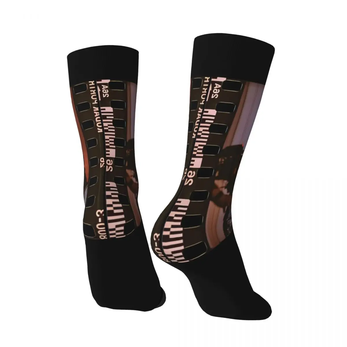 Sticker Men's Socks Retro Harajuku Conan Gray Street Style Novelty Pattern Crew Sock