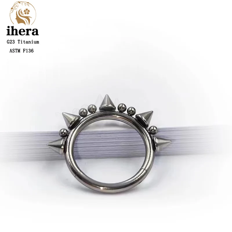 G23 Titanium Cone Spike Circular Nose Ring 14G Surgical Nose Septum Piercing Hoops Ear Tragus Cartilage Piercing Body Jewelry