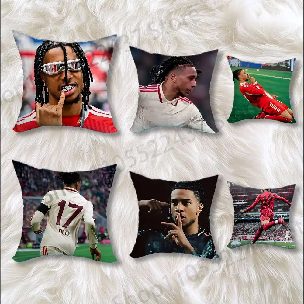 

Star Football M-Michael O-Olise Day Gift PillowCase Sofa Cushion Cover Suitable For Home Bedroom Room custom Decoration
