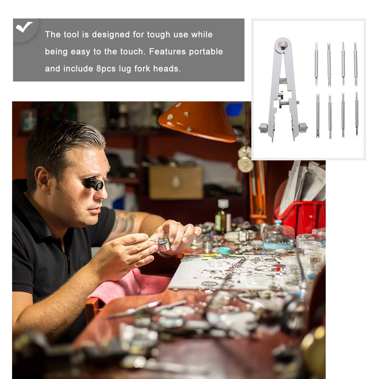 

1 set V Shape Watch Strap Remover Tool Alloy Steel Spring Bar Plier Repair Kit For Watch Band Adjustment Link Removal Tools