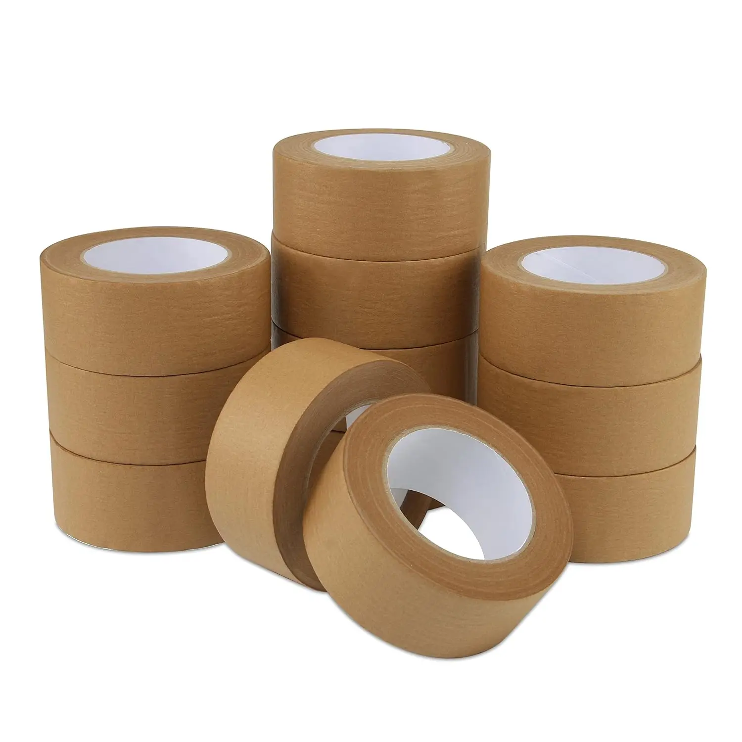 

Kraft Paper Packing Tape, Gummed Brown Shipping Tape for Boxes and Cartons, 2 inch x 55 Yard x 7 mil (12 Rolls)