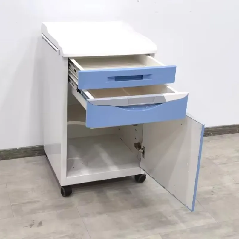 

High-End Hospital Bedside Cabinet Trolley - Mobile Medical Storage with Drawers Cabinet for Patient Care