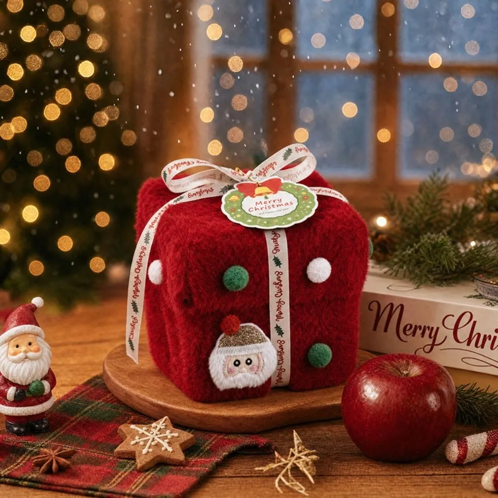 Velvet Christmas Packaging Box Velvet Gift Box Thick Velvet Fabric Candy Box Lint High-End Christmas Decoration Christmas Eve