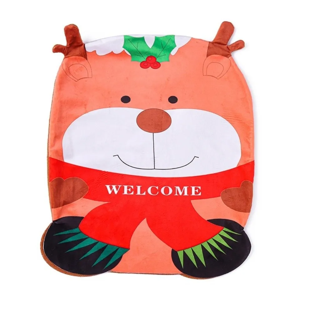 Snowman Christmas Chair Cover Elk Santa Claus Xmas Dinner Chair Seat Cover Reusable Soft Festival Table Decor Home Decoration