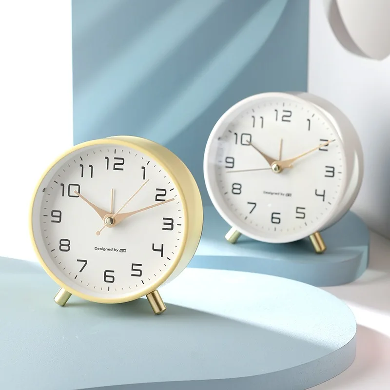 Réveil Silencieux Sans Tic-tac – Phosphorescent, Boîtier Métal, Pile AA – Horloge De Chevet Noire Pour Adulte Et Enfant