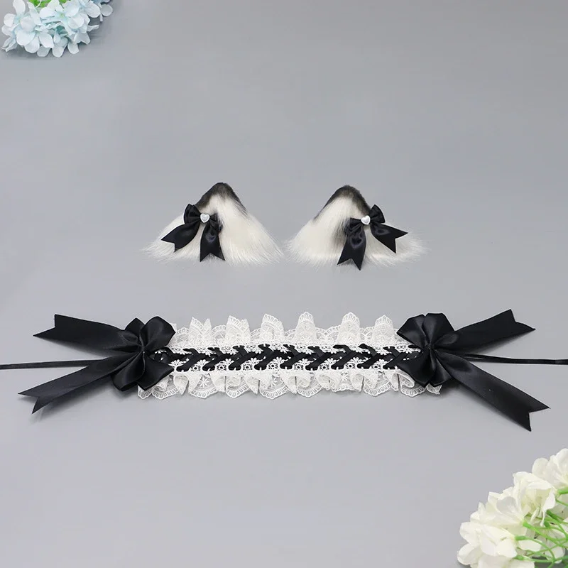 Lace Cat Ears Headband para mulheres e meninas, Fancy Dress Hairband, Cosplay Headwear, Masquerade, Anime Costume, Party Hair Accessories, Bonito