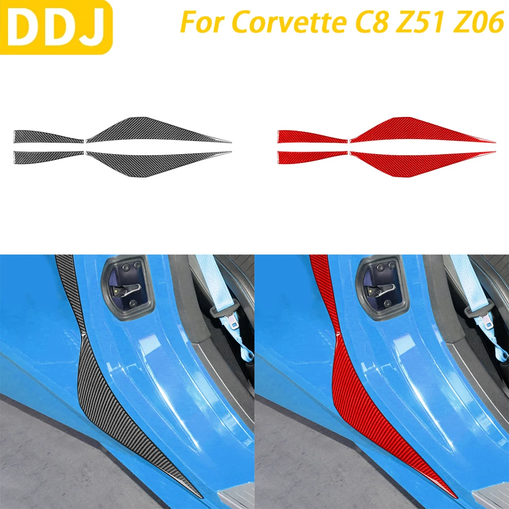 

For Chevrolet Corvette C8 Z51 Z06 Car Accessories Carbon Fiber External Door Frame Panel Decoration Cover Decoration Sticker