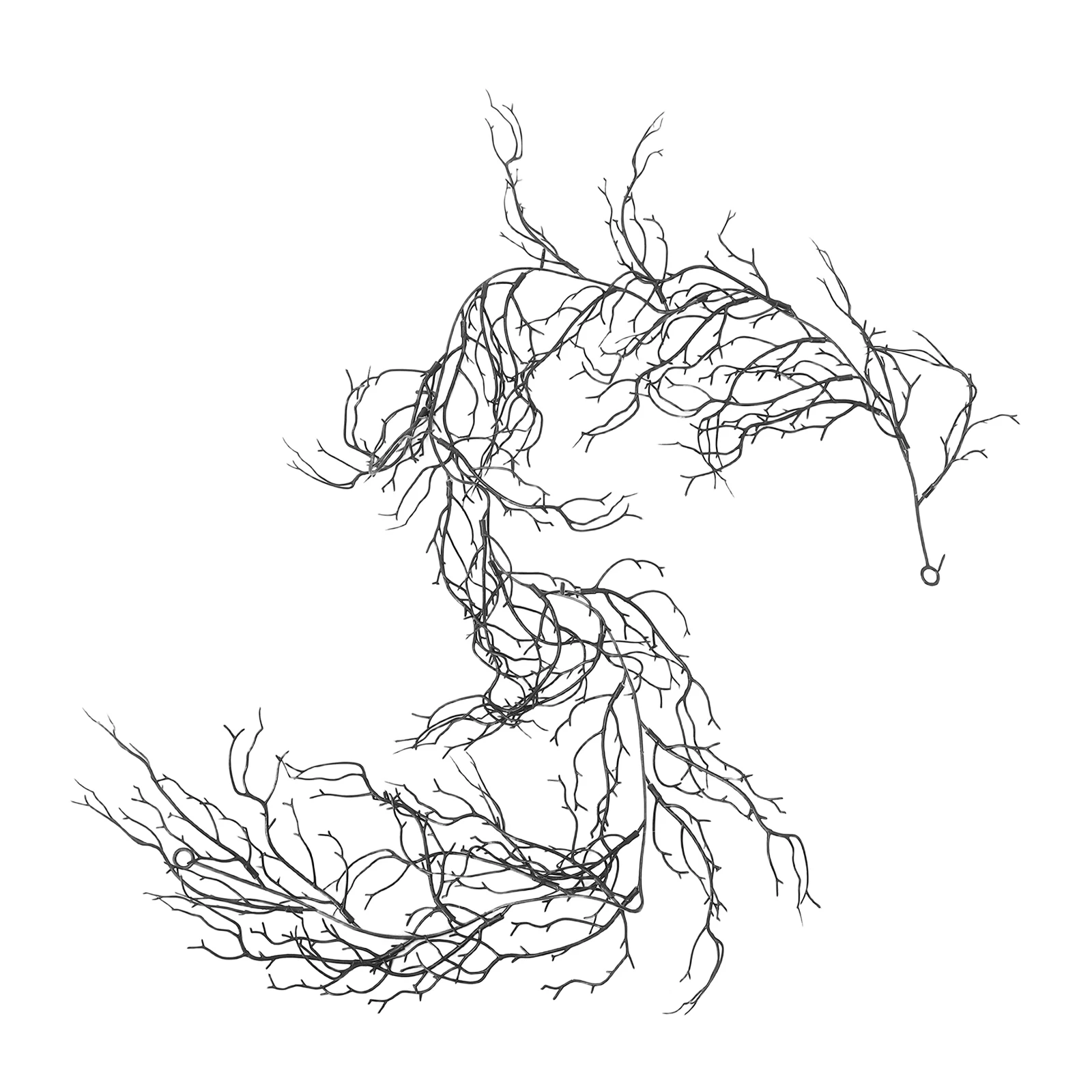 إكليل الكرمة السوداء: فروع الصفصاف الاصطناعية لديكور الهالوين، ديكور فرع مقبرة مرن بطول يدويا، فرع Wispy #6