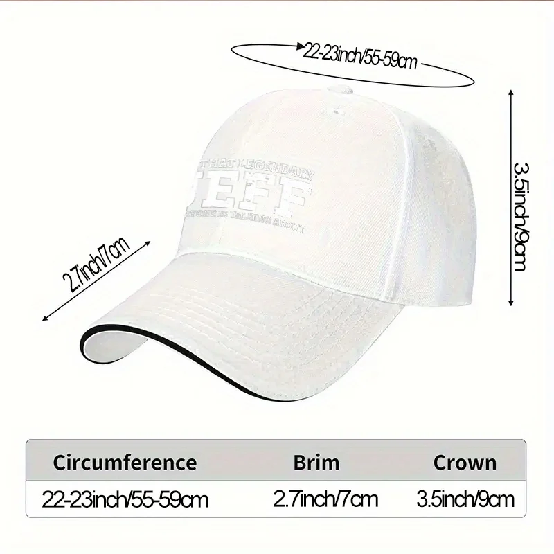 Legend Jeff Everyone Is Talking About Baseball Cap Polyester Adjustable Casual Adult Headwear