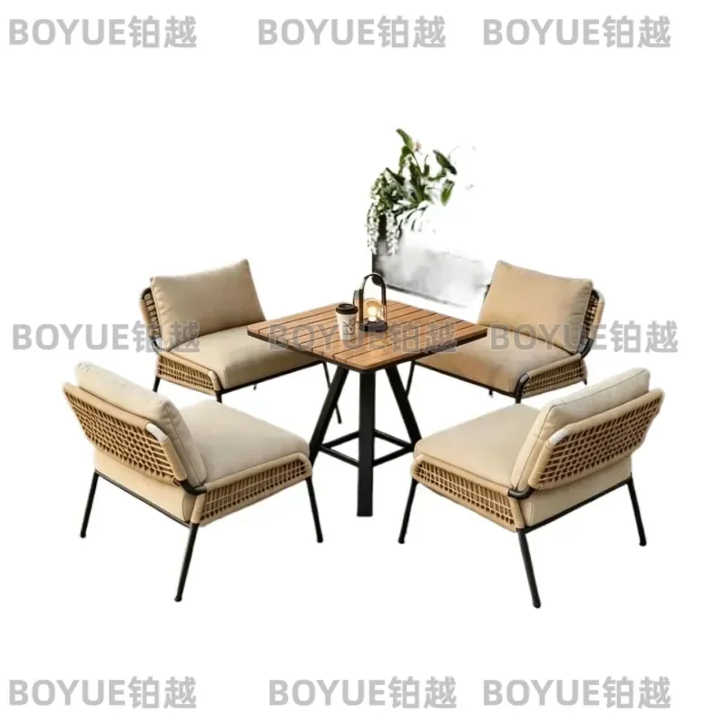 Outdoor Patio Furniture Set Rattan Wicker Sofa Table Chairs for Garden Terrace Cafe Bar Hotel Courtyard Lounge Seating Area