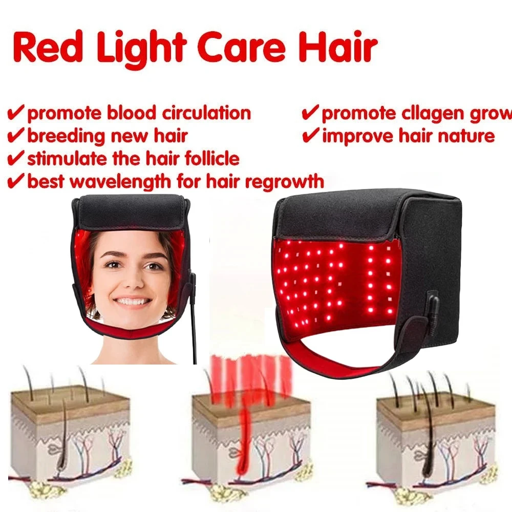 215pcs Red Light Cap For Head Massage Stress Relief Scalp Phototherapy Hair Growth Helmet Headache Relief Care Accessories