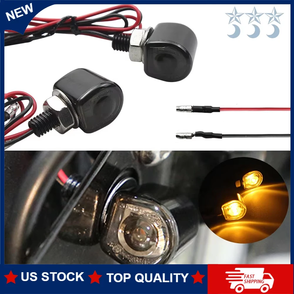 1 Paar Neue Universelle Motorrad-LED-Leuchten Bernsteinfarbene Blinker Anzeigeleuchte Mini 12V Blinkende Blinker Motorradzubehör