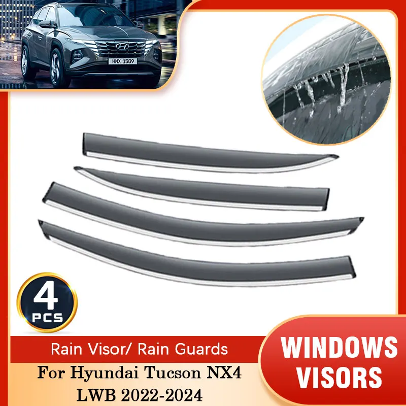 For Hyundai Tucson NX4 LWB 2022 2023 2024 Rain Sun Window Visor Windshield Deflector Guard Awning Cover Trim Sticker Accessories