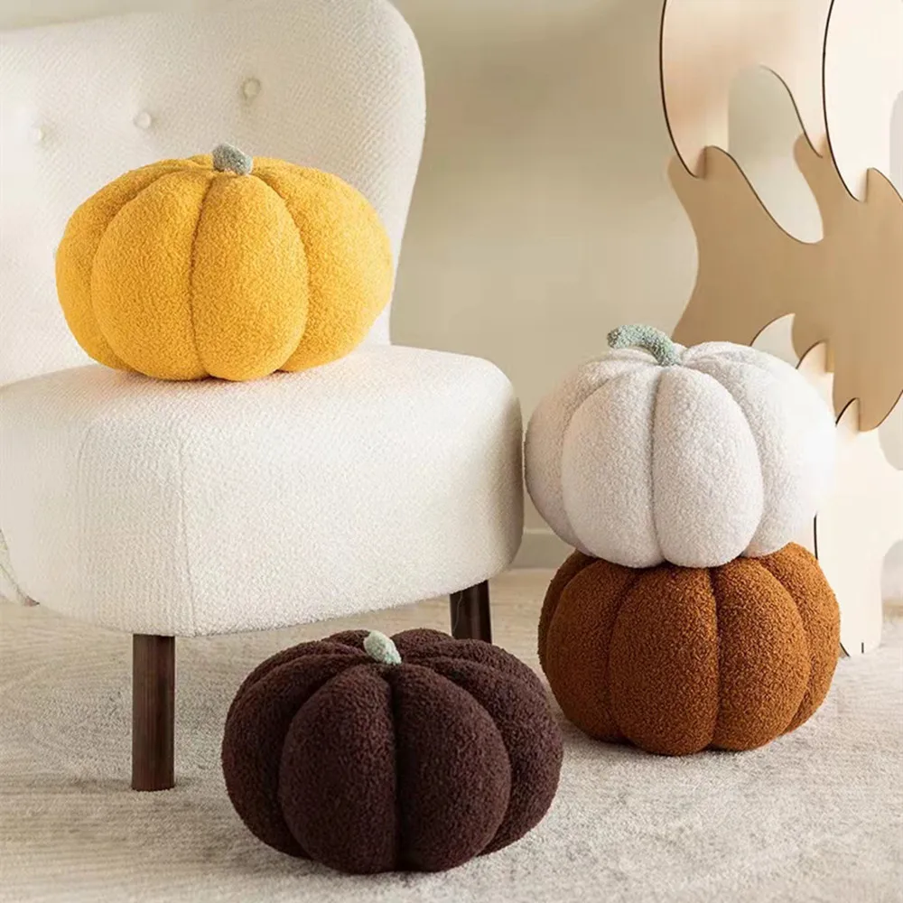 20cm Kawaii Nordic Halloween Pumpkin Plush Toy Plushie Soft Plant Stuffed Doll Holidays Props Decorative Throw Pillow for Kids