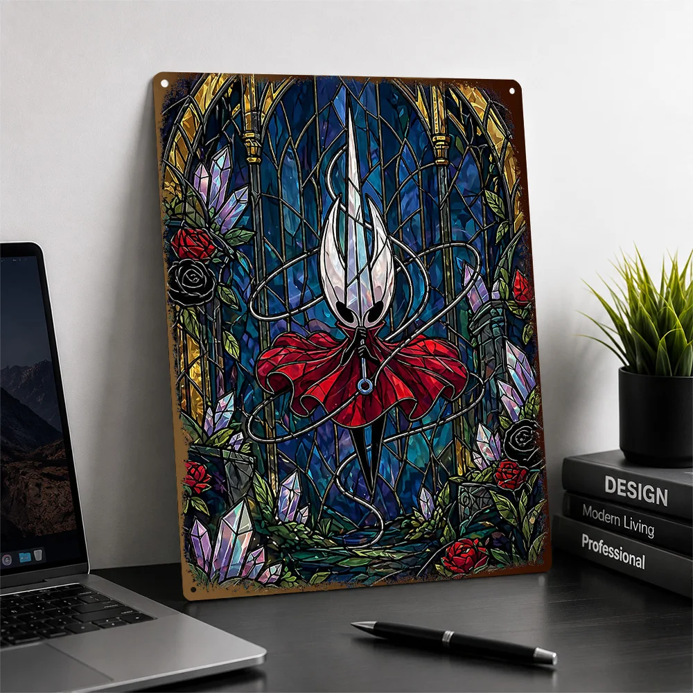 Hornet Blue Textured Metal Poster Stained Glass Wall Art For Entertainment Room Personalized Aluminum Sign Housewarming Gift