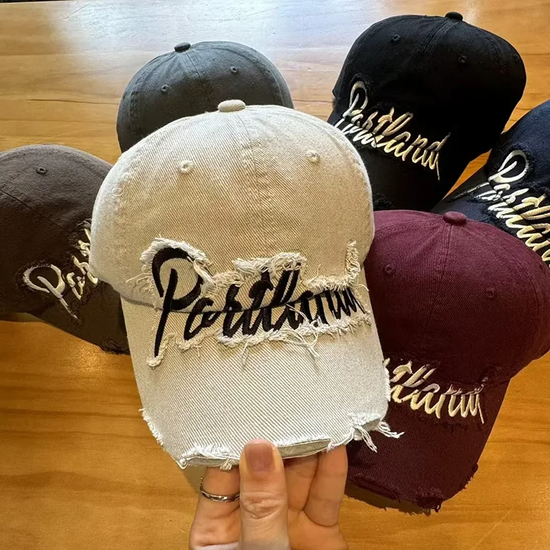 Heavy Duty Vintage Women's Baseball Cap Couple's Curved Brim Duckbill Soft Top Retro American Street Style Fashion Brand