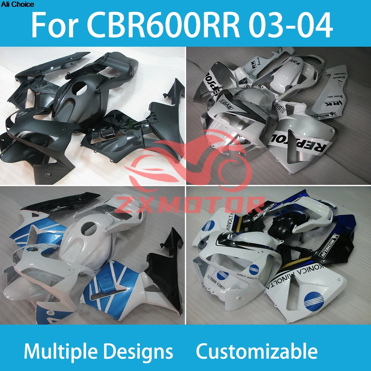 

CBR 600RR 03 04 ZXMT пластиковые обтекатели для Honda CBR600RR 2003 2004 ZXMT окрашенный комплект обтекателей литье подходит