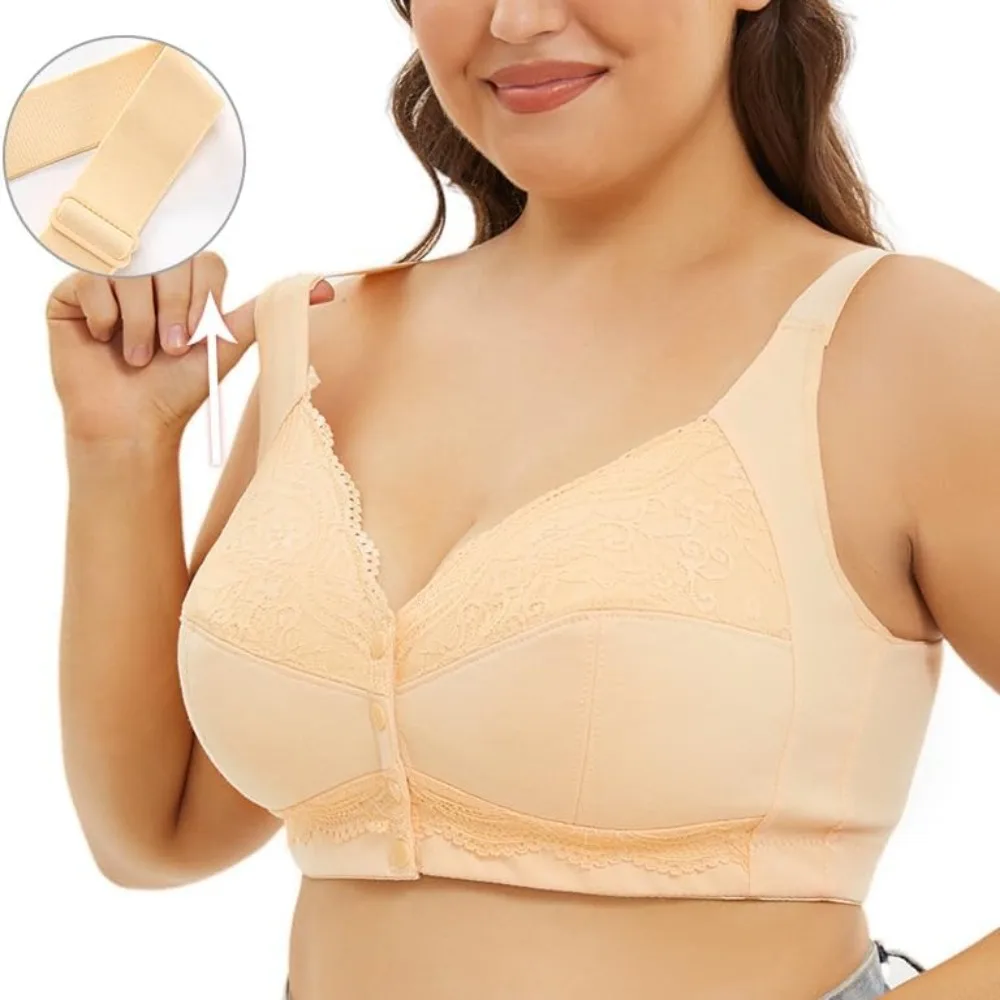 حمالات صدر أمامية كبيرة الحجم وبسيطة ومريحة تتميز بأكواب كبيرة من الدانتيل والتهوية وتصميم عصري