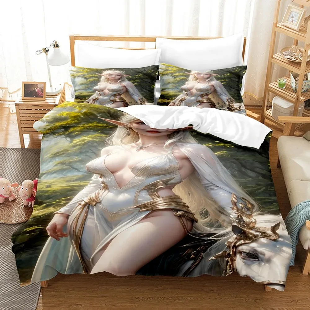 

Sexy Elf Girl Bedding Set High-grade Duvet Cover Youth Bed Cover Set Comforter Bedding Sets Quilt Cover King Queen Bedding Set