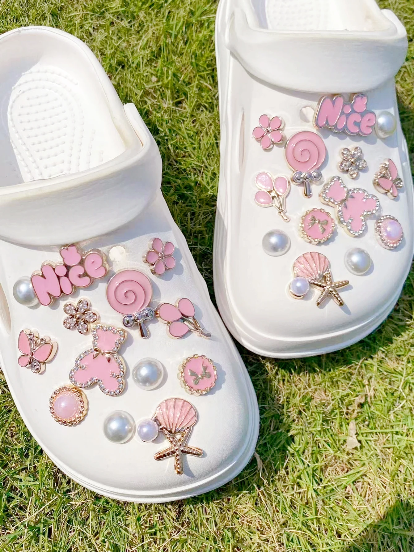 26 pieces of rhinestone teddy bear air-filled rubber balls for shoe decoration - DIY detachable shoe accessories, shoe decoratio