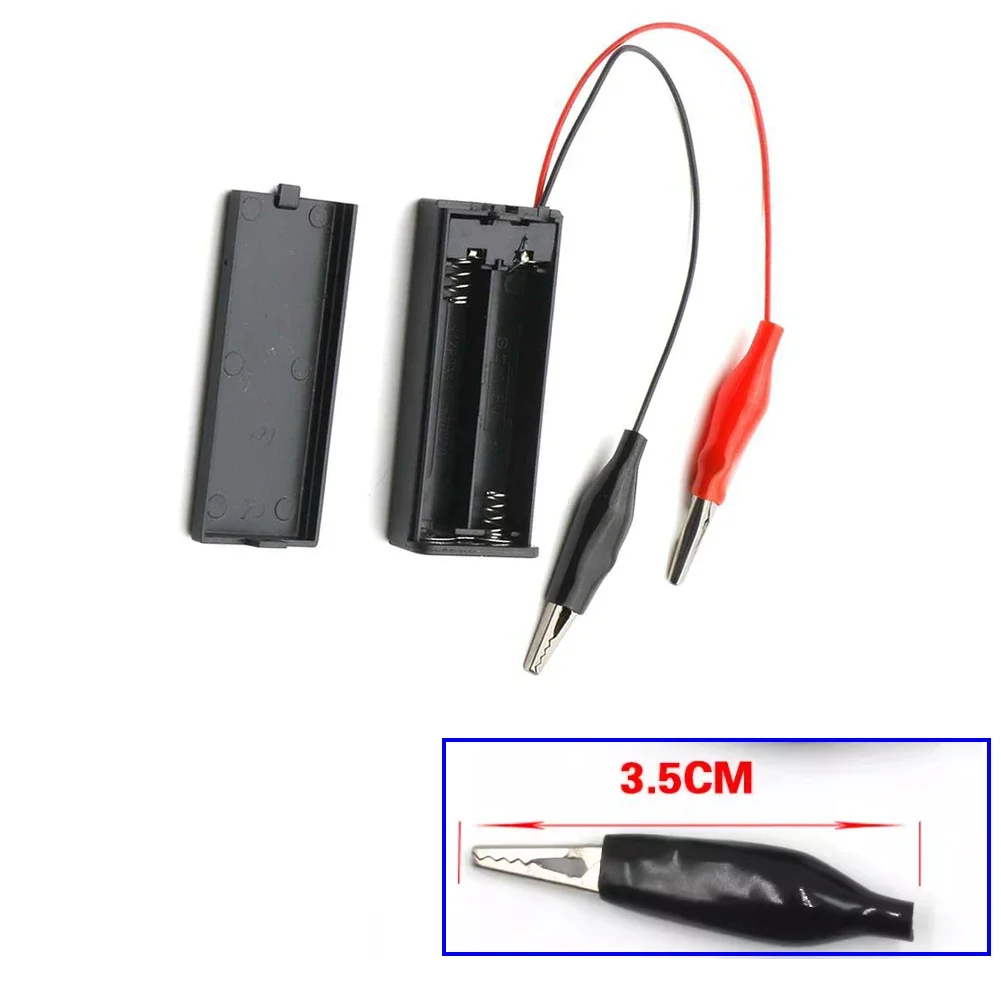 Imagem -02 - Caixa de Bateria Aaa com Tampa Interruptor Ligado e Desligado Cabo de Jacaré Caixa de Bateria 3v para Micro: Bit 10 Pcs