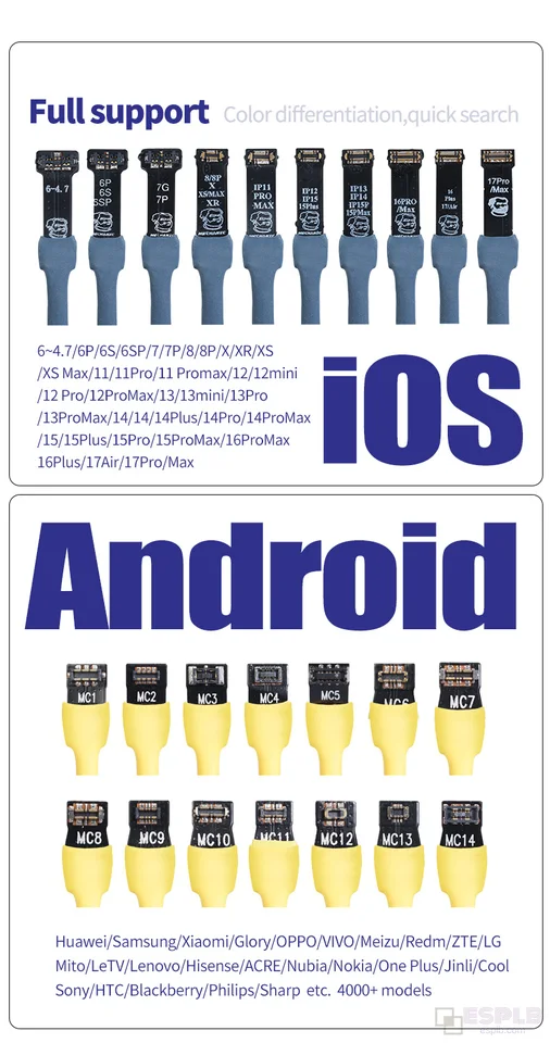 Cable de Arranque MECHANIC iBoot FPC+ para IOS/Android Teléfonos Móviles para iPhone 6-17PM Cable de Prueba de Reparación de Alimentación 5