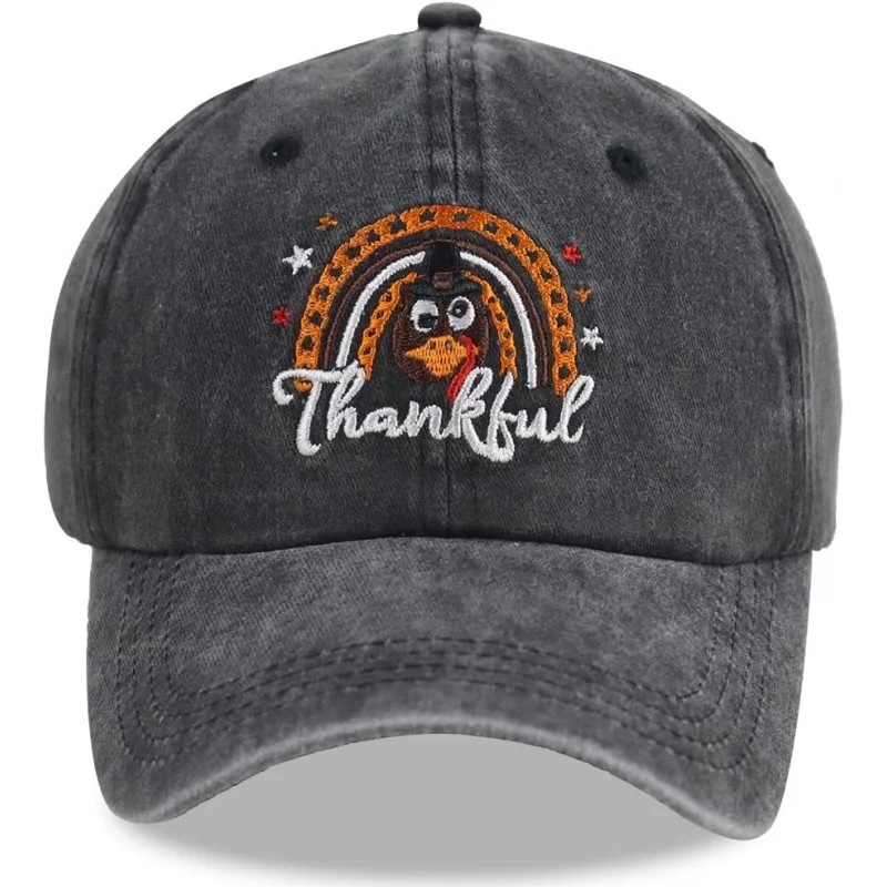 

Thanksgiving Funny Hat for Men and Women, Vintage Turkey Gobble Distressed Adjustable Embroidered Baseball Cap