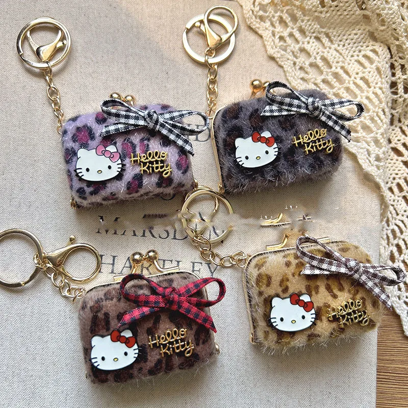 

Модный брелок-подвеска Hello Kitty в стиле ретро с леопардовым принтом для наушников, декоративный, креативный, стильный аксессуар