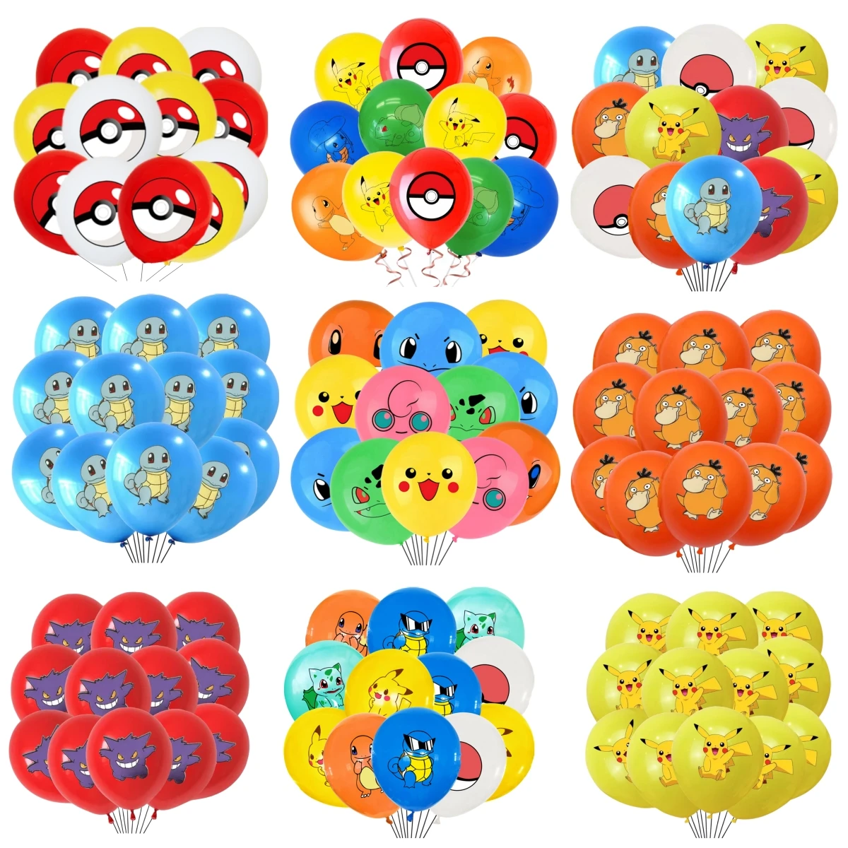 Pokemon Cartoon Látex Balões, Pikachu Balão, Birthday Party Supplies, Baby Shower, Favor Infantil, Decorações de festa, 3, 2, 1 Pacote