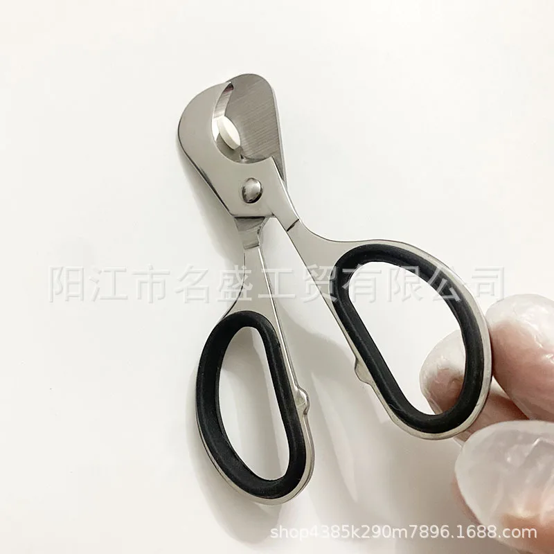 Stainless steel cigar cutter two in one pill scissors medicine cutting artifact portable cutter rubber ring cigar scissors