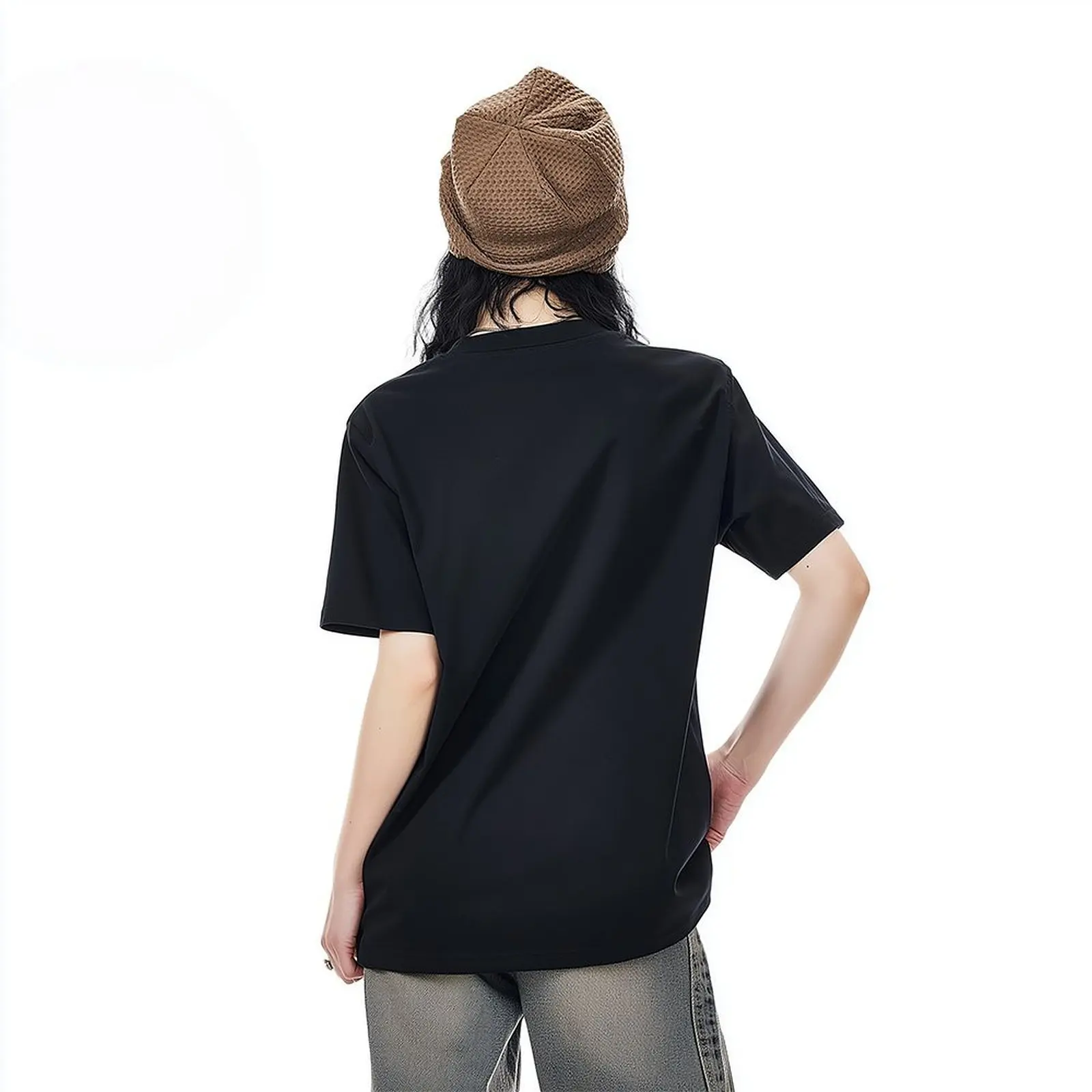 

Loose Fit Top S White Summer T Shirt Beautiful Shape Korean Screen Pattern Medium Clothing Length Casual Outing