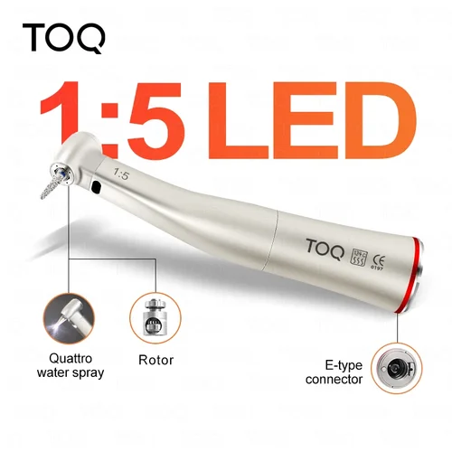 Ti Max Z95L contraángulo Dental 1:5 pieza de mano de velocidad creciente contraángulo LED fibra óptica Quattro Spray anillos rojos